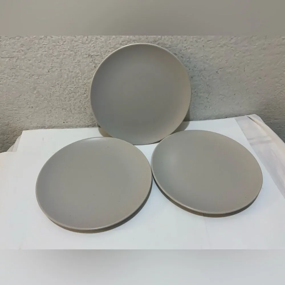 New 3 IKEA of Sweden Blue Gray Matte Salad Plates #12011 Discontinued 7.75
